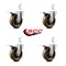 Service Caster 4 Inch High Temp Phenolic 3/4 Inch Square Stem Caster Set Total Lock Brake SCC SCC-SQTTL20S414-PHSHT-34-4 - alternate 4